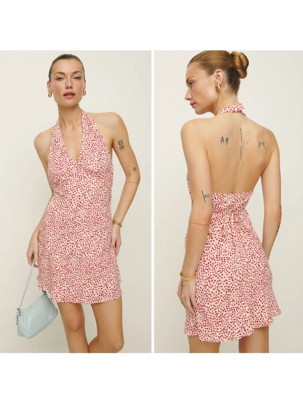 REFORMATION Delanie Halter Floral Mini Dress in Alma Size Large